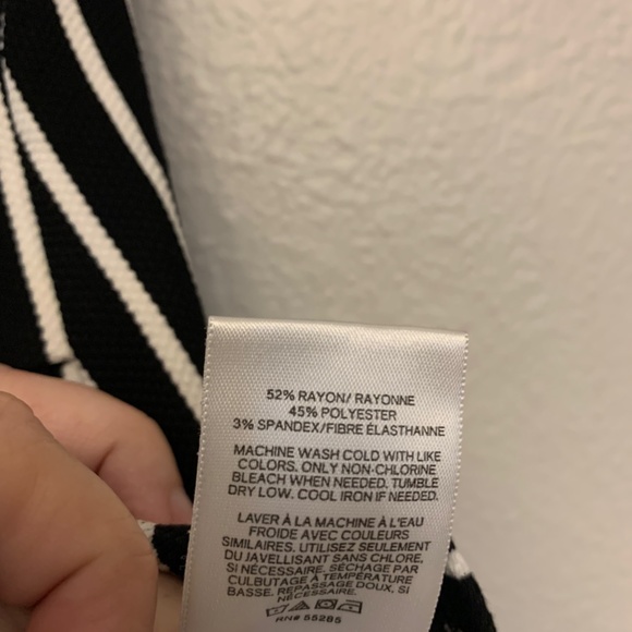 Express Black and White Stripe Tie Front Tube Top Size XS - Picture 3 of 6